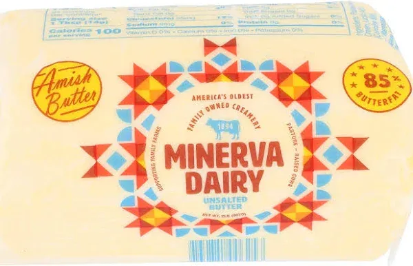 Minerva Dairy Butter, Roll, Amish, Unsalted