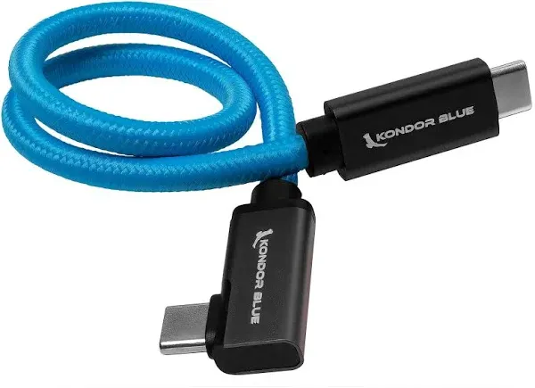 Kondor Blue USB C to USB C Cable for SSD Recording & Charging - 8K Dat