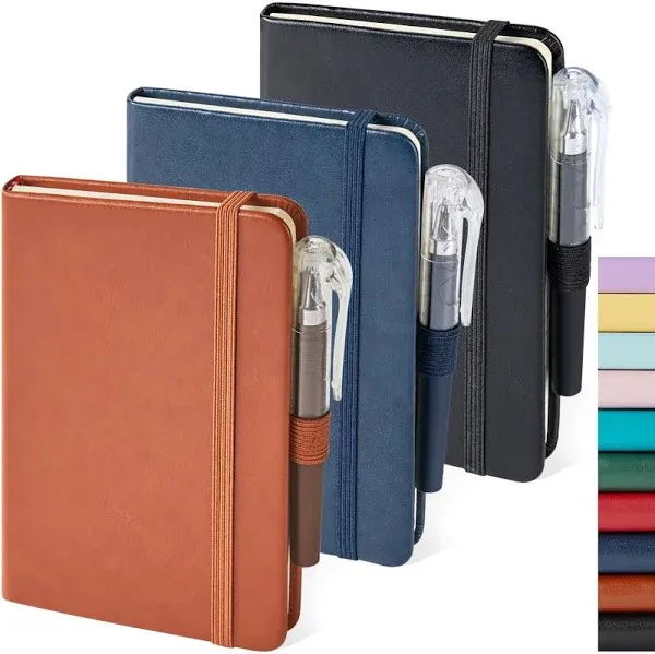 3 Pack Pocket Notebook Journals Small Notepad Notebooks for Note Taking A6 Mi...