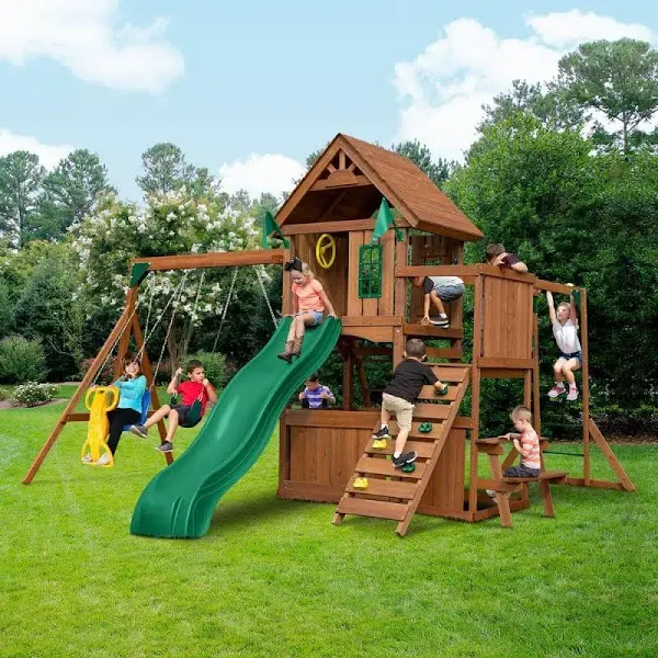 Swing-n-Slide Knightsbridge Deluxe Wood Outdoor Swing Set