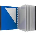 10 Pocket Folder, Plastic Spiral Portfolio, Folder for School and Office, Mul...