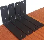 4 Pack - L 6&#034; X H 4&#034; X W1.5&#034;, 5Mm Thick Black L Shelf Bracket, Iron Shelf