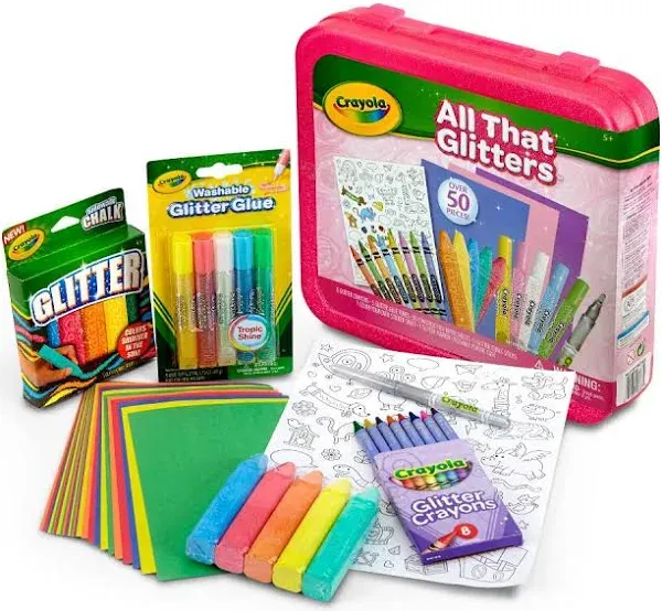 Crayola All That Glitters Art Case 50+ pc Coloring Set Toys Gift for Kids 5+ 