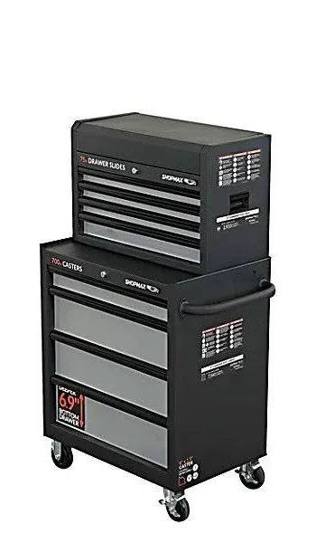 ShopMax 27 in. 8-Drawer Tool Chest and Rolling Cabinet Combo