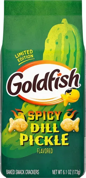 Goldfish Spicy Dill Pickle Flavored Crackers Bag