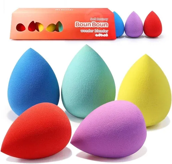 Beakey 5 Pcs Makeup Blender Beauty Sponge Set - New In Bag!