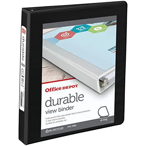 Office Depot Durable View Slant-Ring Binder