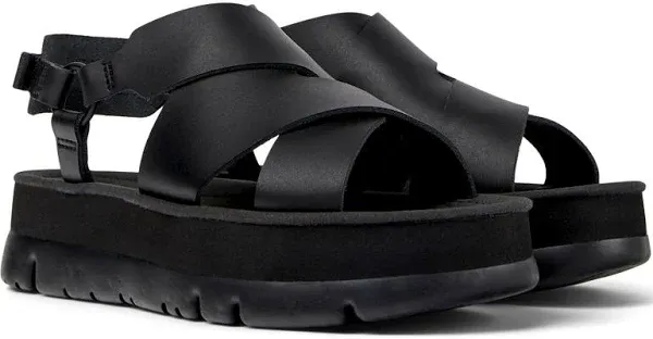 NEW $170 SIZE 10 BLACK CAMPER ORUGA UP SANDAL Black leather sandals XTRALIGHT