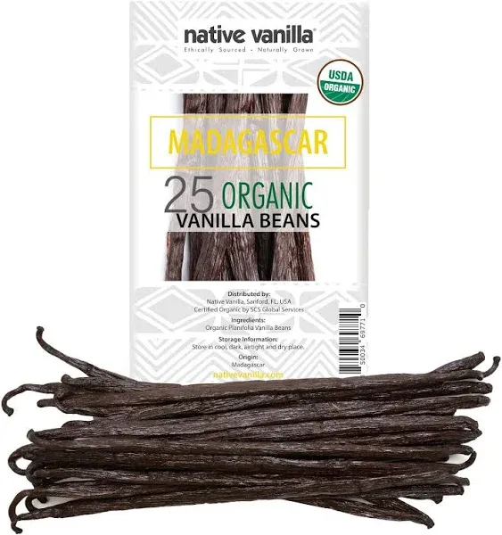 Native Vanilla Organic Madagascar Vanilla Beans Gourmet Grade A Premium Vanilla Pods