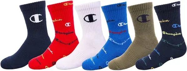 Champion Kids' 6-Pack Crew Socks