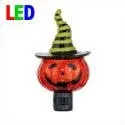 Novelty Lights LED Pumpkin in Witch Hat Halloween Decoration Night Light with Swivel Plug