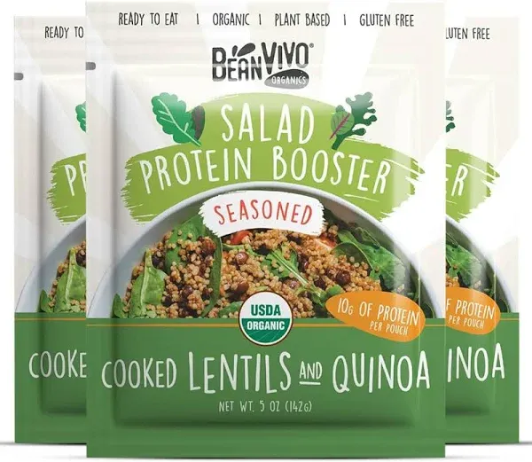 Beanvivo Cooked Lentils & Quinoa Salad Protein Booster Seasoned