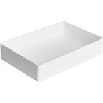 Basics Rectangular Plastic Desk Organizer, Accessory Tray, White