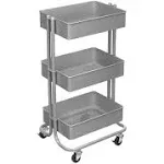 Simply Tidy Lexington 3-Tier Rolling Cart, Gray