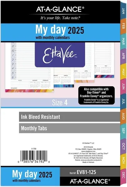 AT-A-GLANCE EttaVee 2025 Daily Monthly Planner Refill