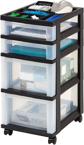 IRIS USA 4 Drawer Rolling Storage Cart