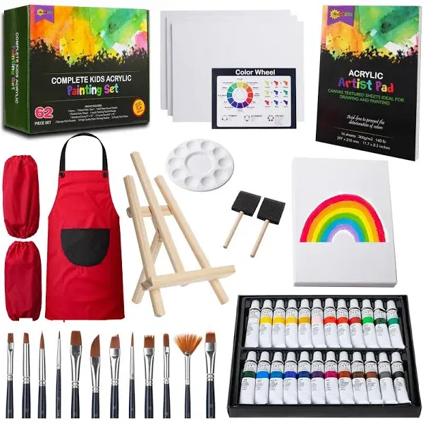 Painting Kit for Age 8-12 - Deluxe Acrylic Kid Paint Set Art Kits - includes ...