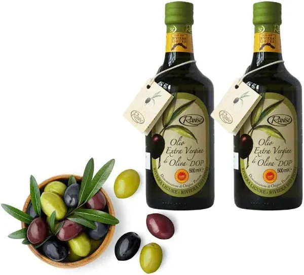 Ligurian Italian Extra Virgin Olive Oil DOP 16.9 fl oz - Pack of 2