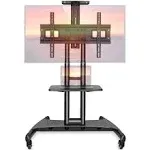 Mount Factory Rolling TV Cart Mobile TV Stand for 40-65 inch Flat Screen, LED,