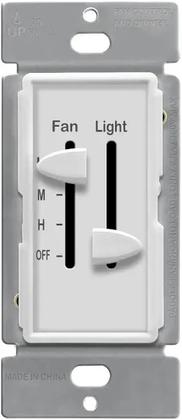 Enerlites 3 Speed Ceiling Fan Control and LED Dimmer Light Switch