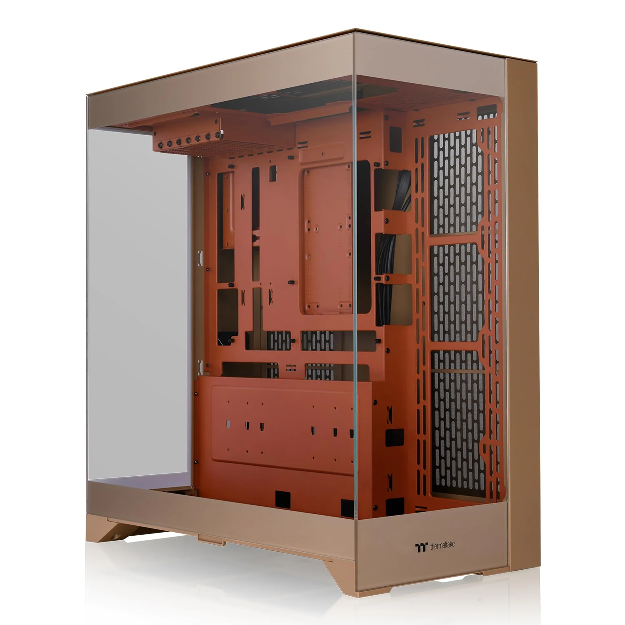 CTE E550 TG Gravel Sand Mid Tower ATX Case; 3 Tempered Glass Panels; Hidden-Connector Motherboard Support; Three-Way VGA Installations; Dual Chamber Design; CA-1Z8-00MGWN-00; 3 Year Warranty