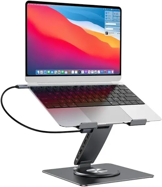 Laptop Docking Station for MacBook Pro/Air//HP/Surface HC 11-in-1 USB C Hub 360°Rotatable Laptop Stand with USB Hub 4K HDMI USB 3.0 PD100W 3.5mm Audio