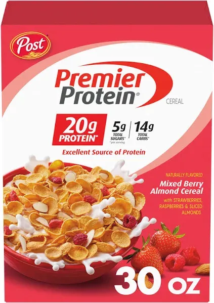 Post Premier Protein Mixed Berry Almond Cereal (9 oz)