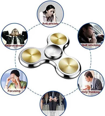 ATESSON Fidget Spinner Toy Ultra Durable Stainless Steel Bearing High Speed 2-5 Min Spins Precision Brass Material Hand spinner EDC ADHD Focus Anxiety Stress Relief Boredom Killing Time Toys