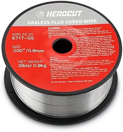 YesWelder Gasless Flux Core MIG Wire, Mild Steel E71TGS.035-Diameter, 2-Pound Spool