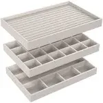 ClosetMaid Gray Velvet 3-Piece Jewelry Tray Set