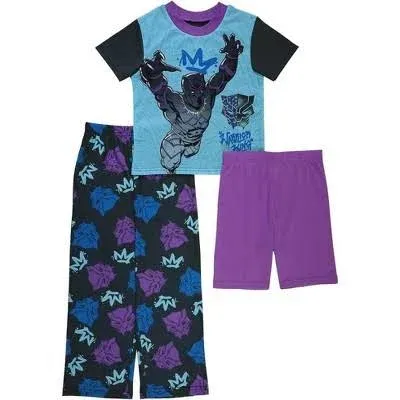 Marvel Boys&#039; Warrior King 3-piece Pajama Set Size 4, 6, 8, 10