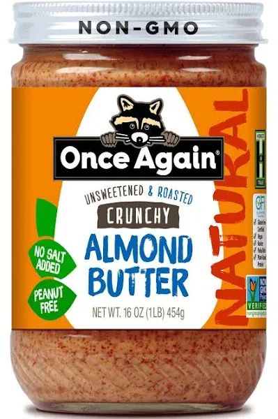 Once Again Organic Creamy Almond Butter, Salt Free, 16 oz.