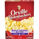 Orville Redenbacher's Movie Theater Butter Popcorn, Classic Bag, 6-Count