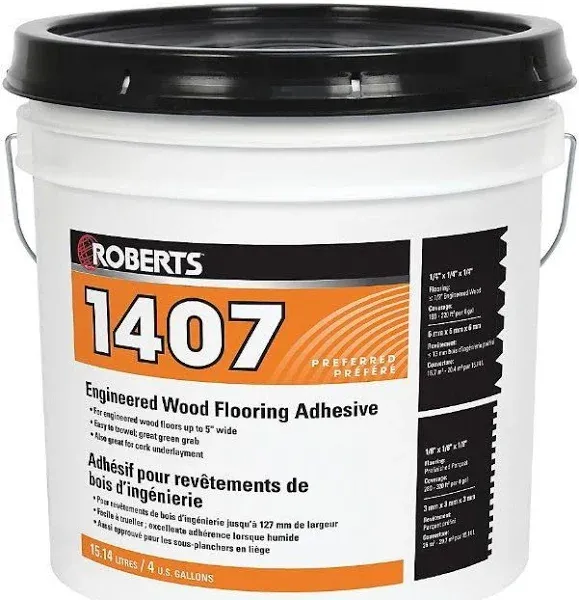 Roberts 1407-1 Engineered Wood Flooring Adhesive, 1 Gal