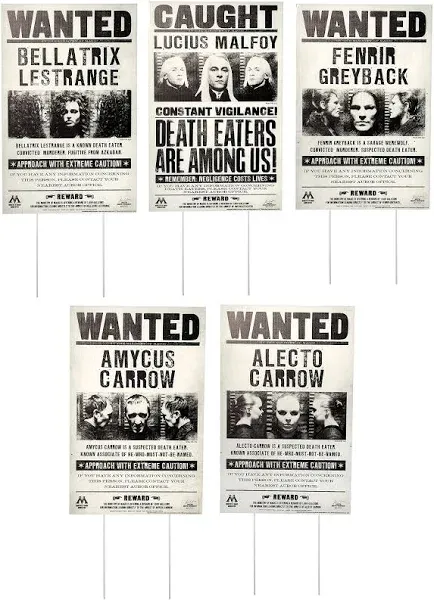 Rubies Harry Potter Wanted Poster Signs Lawn Décor, 11" x 17", Multicolor