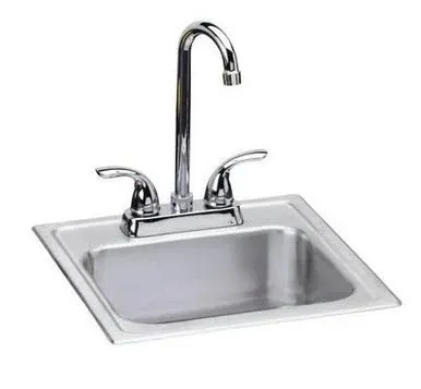 Elkay DSEP1515C Dayton Single Bowl Drop-In Stainless Steel Bar Sink + Faucet Kit