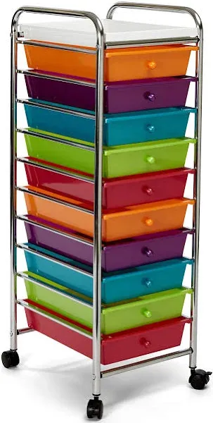 Seville Classics 10-Drawer Organizer Cart