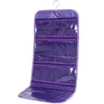 Wodison Foldable Clear Hanging Travel Toiletry Bag Cosmetic Organizer Storage (Purple)