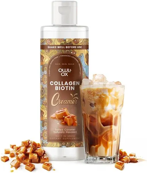 Owl & Ox Collagen Coffee Creamer with Biotin Healthy Hair, Skin and Nails