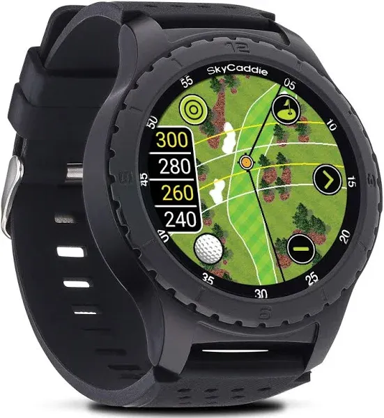 SkyCaddie LX2 Golf GPS Watch - Lightweight & Simple Golf Yardage Rangefinder Touchscreen Watch w/ 35K Courses, Automation & Scoring - Gift Box Bundle with PlayBetter Wall Adapter & Hard Case