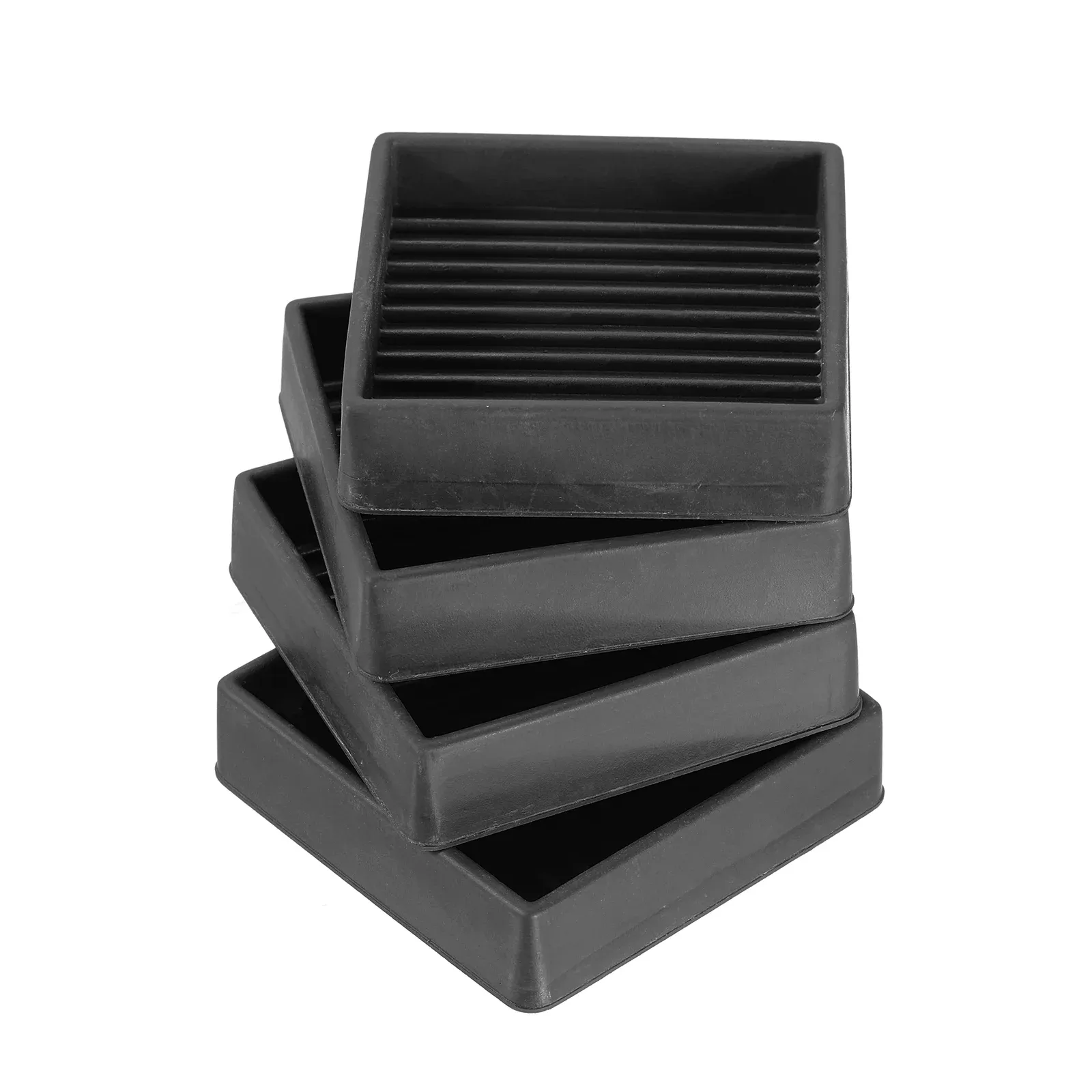 Non Slip Furniture Pads- 2x2 Square Rubber Anti Skid Caster Cups, Leg Coaster...