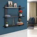 Sorbus Black 3-Tier Floating Shelf