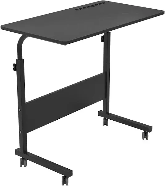 DlandHome Rolling Desk Adjustable Standing Desk, Mobile Side 31.4 Inch, Black 