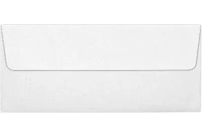 LUX #10 Square Flap Envelopes (4 1/8 x 9 1/2) 50/Pack White Linen (4860-WLI-50)