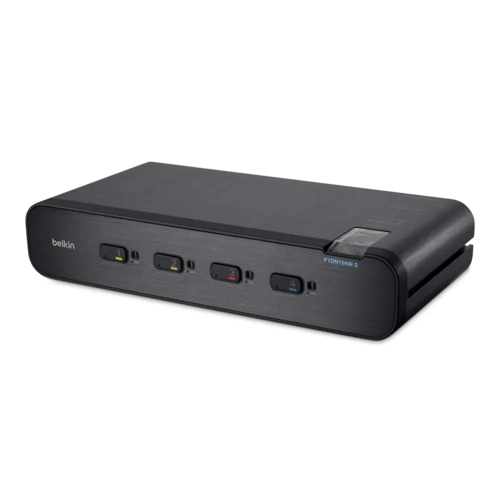 Belkin F1DN104W-3 KVM Switch Box - Black