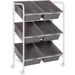 Honey-Can-Do - 6-Bin Rolling Storage or Craft Cart - Gray/White