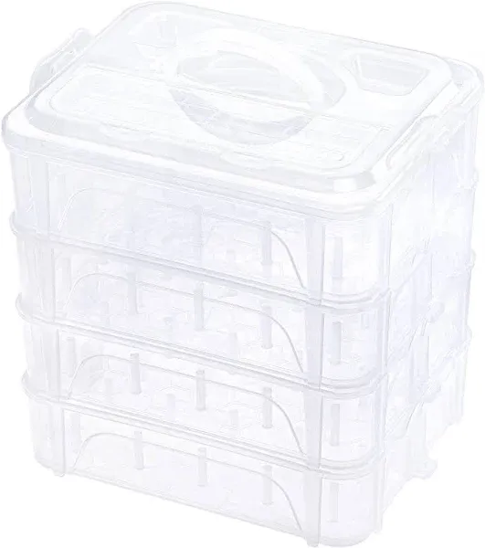 New brothread 3 Layers Stackable Clear Storage Box/Organizer for Holding 60 Spools Home Embroidery & Sewing Thread (Spool Size Requirement: Height≤2.2"/5.6CM; Width≤1.69"/4.3CM)