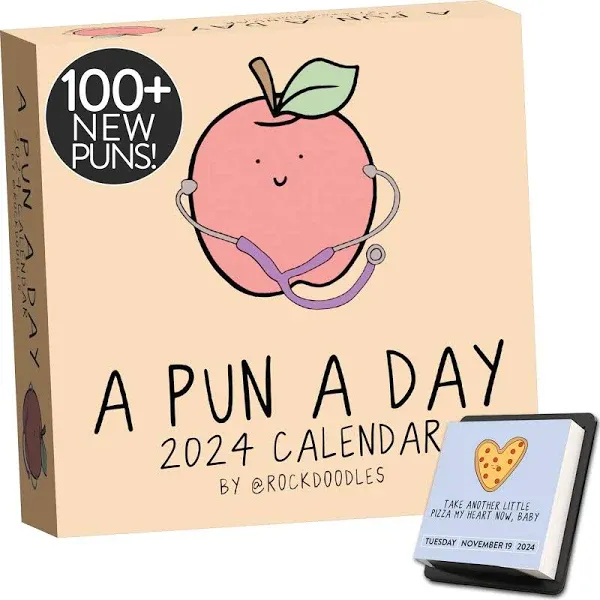 rockdoodles 2024 Punny Daily Desk Calendar | Funny Calendar 2024 Day to Day for Home or Office, Daily Calendar 2024 Page A Day, Dad Joke Calendar