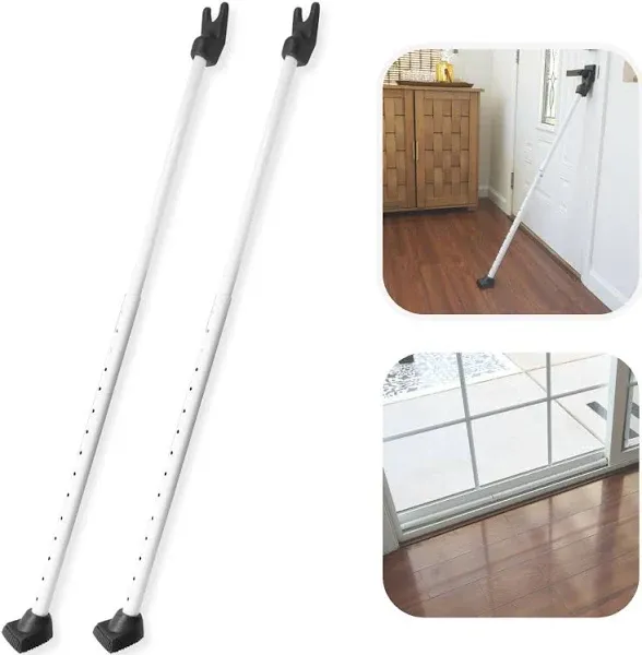 SecurityMan Securitybar2 Adjustable Door Knob and Sliding Door Security Bar (Pack of 2)