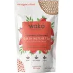 Waka Instant Green Tea Mix, Strawberry Flavored - 100% Tea Leaves, No Additives, Unsweetened Travel Size Tea Powder - Easy Quick Hot and Iced Teas, Up to 20 Cups (.45oz)